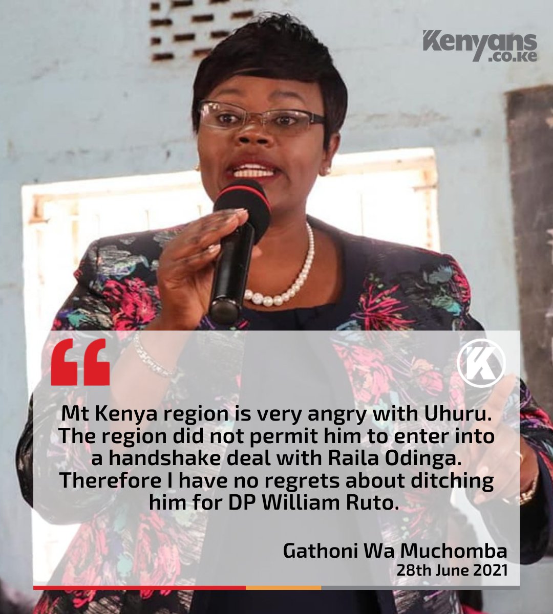 Kenyans's tweet image. Mt Kenya region is very angry with Uhuru. - @hon_wamuchomba