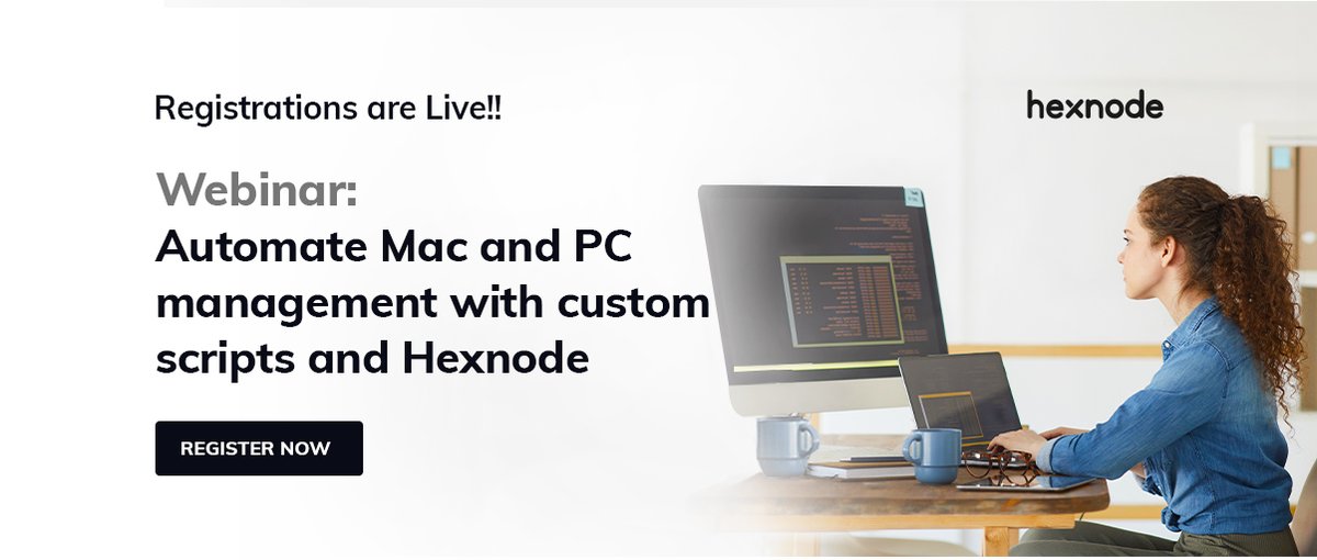 thehexnode's tweet image. Why spend your precious time on mundane and repetitive tasks?
In this webinar, learn how to execute scripts in Mac and Windows with Hexnode and automate these tasks.
Register: ow.ly/7Jau50FjSfU
#scripting #customscripts #thehexnode #webinar #automation