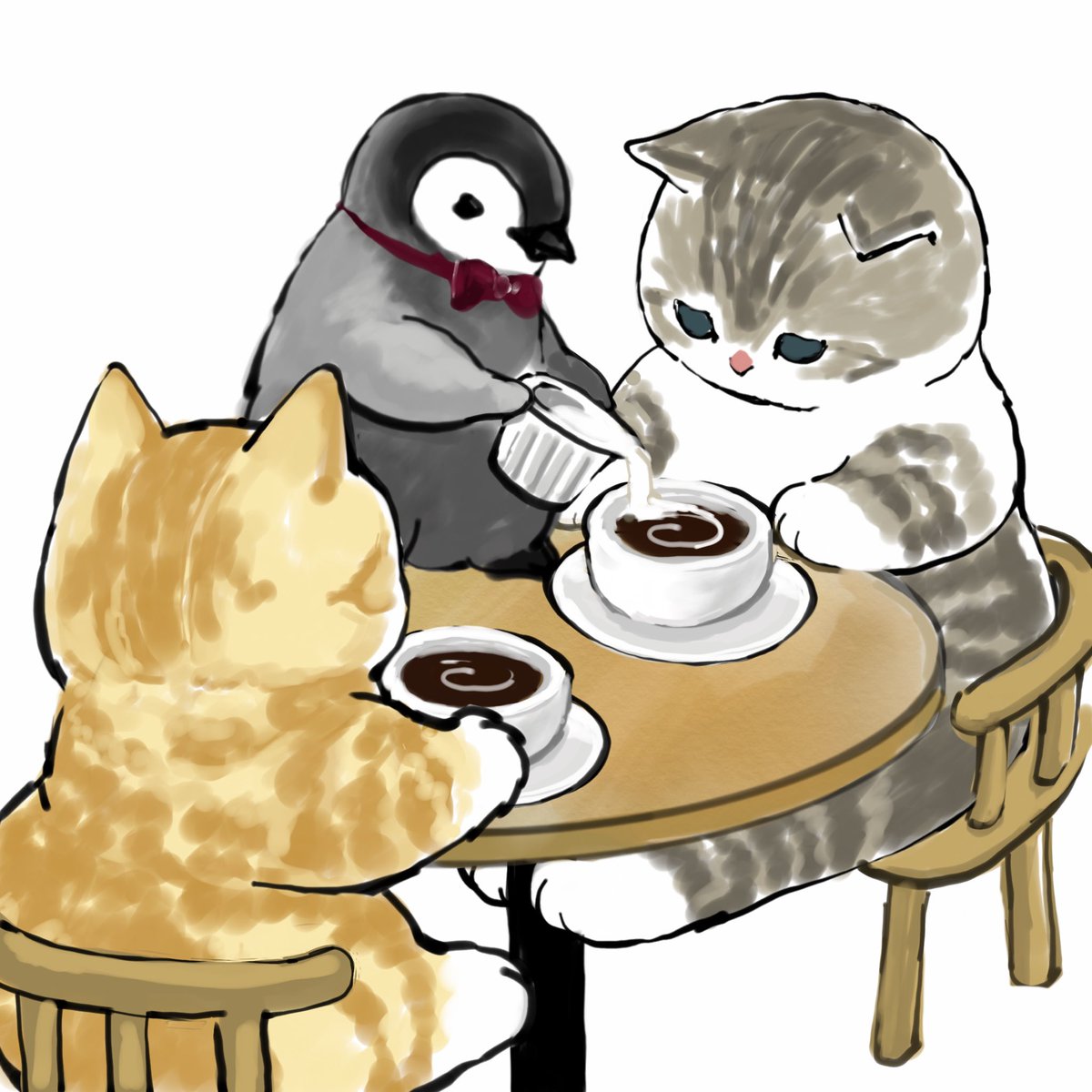 「ペンギンカフェにようこそ。 」|ぢゅの🐈のイラスト