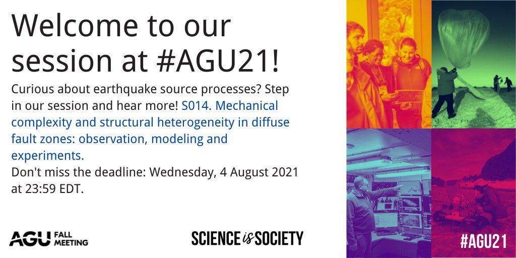 DuoLi1's tweet photo. Our session welcomes your contributions! #AGU21 #S014 convened with Yihe @QuakeMechUMich Alice @InSeismoland and Yifang(USC) https://t.co/dX35pjZDqD