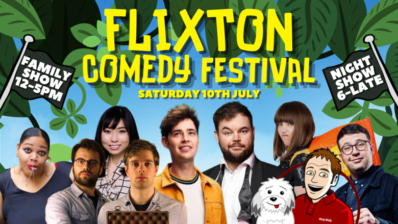Flixton Comedy Festival!
Sat 10th Jul 12pm <a href="/ComedyFlixton/">Flixton Comedy Festival</a>
<a href="/FlixtonCricket/">Flixton Cricket Club</a> #Flixton #Urmston #Manchester

Starring <a href="/LloydGriffith/">Lloyd Griffith</a> <a href="/phatcomedian/">Arielle Souma</a> <a href="/YurikoComedy/">Yuriko Kotani</a> <a href="/BrennanReece/">Brennan Reece</a> <a href="/ChrisWash_/">Chris Washington</a> &amp; MORE!

COMEDY TICKETS &amp; INFO
jokepit.com/comedy-in/salf…
#standupcomedy <a href="/noddogcomedy/">Nodding Dog Comedy</a> <a href="/gag_reflex/">Gag Reflex</a>