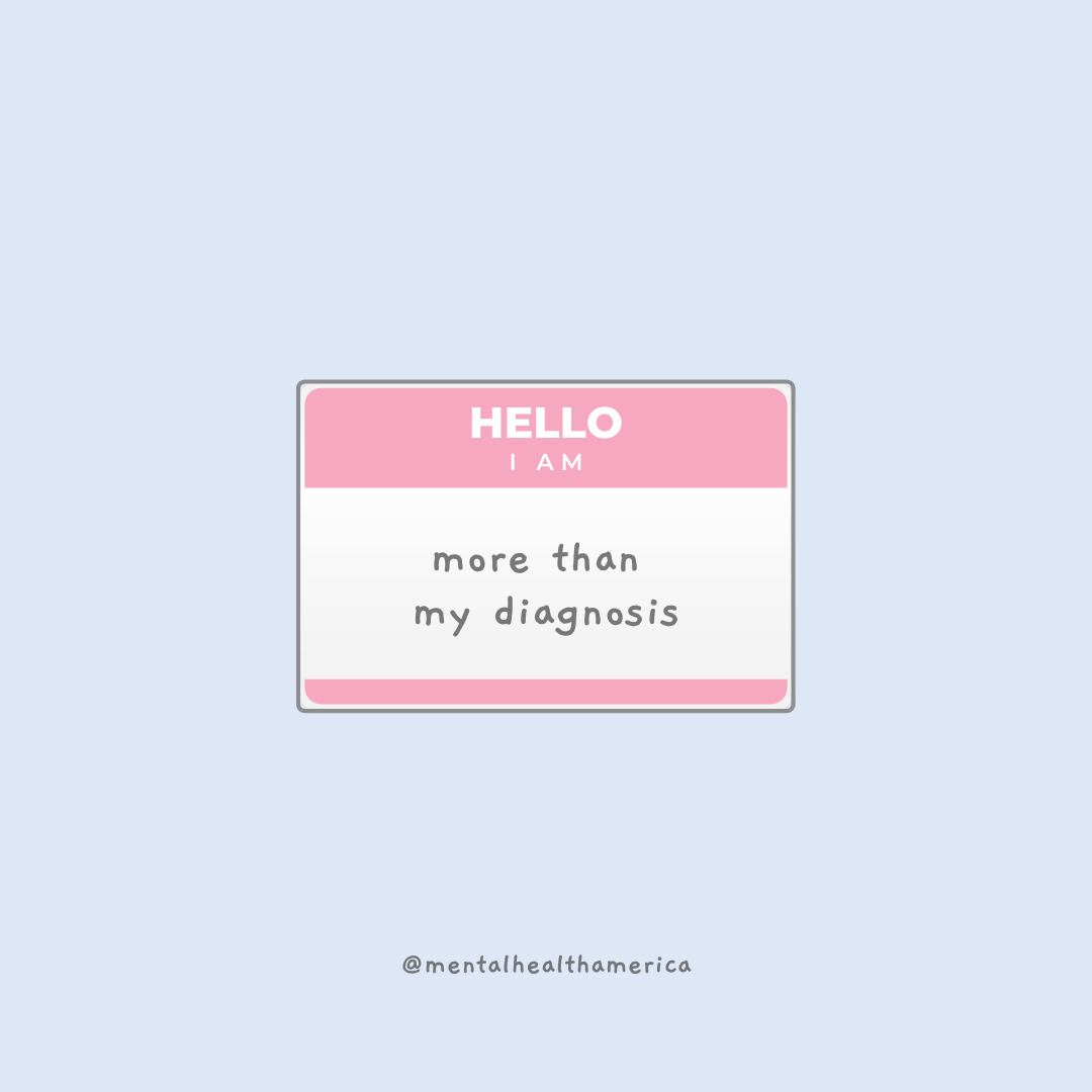 MentalHealthAm's tweet photo. Don't define others by their diagnosis. https://t.co/rJZO6ZK0gm