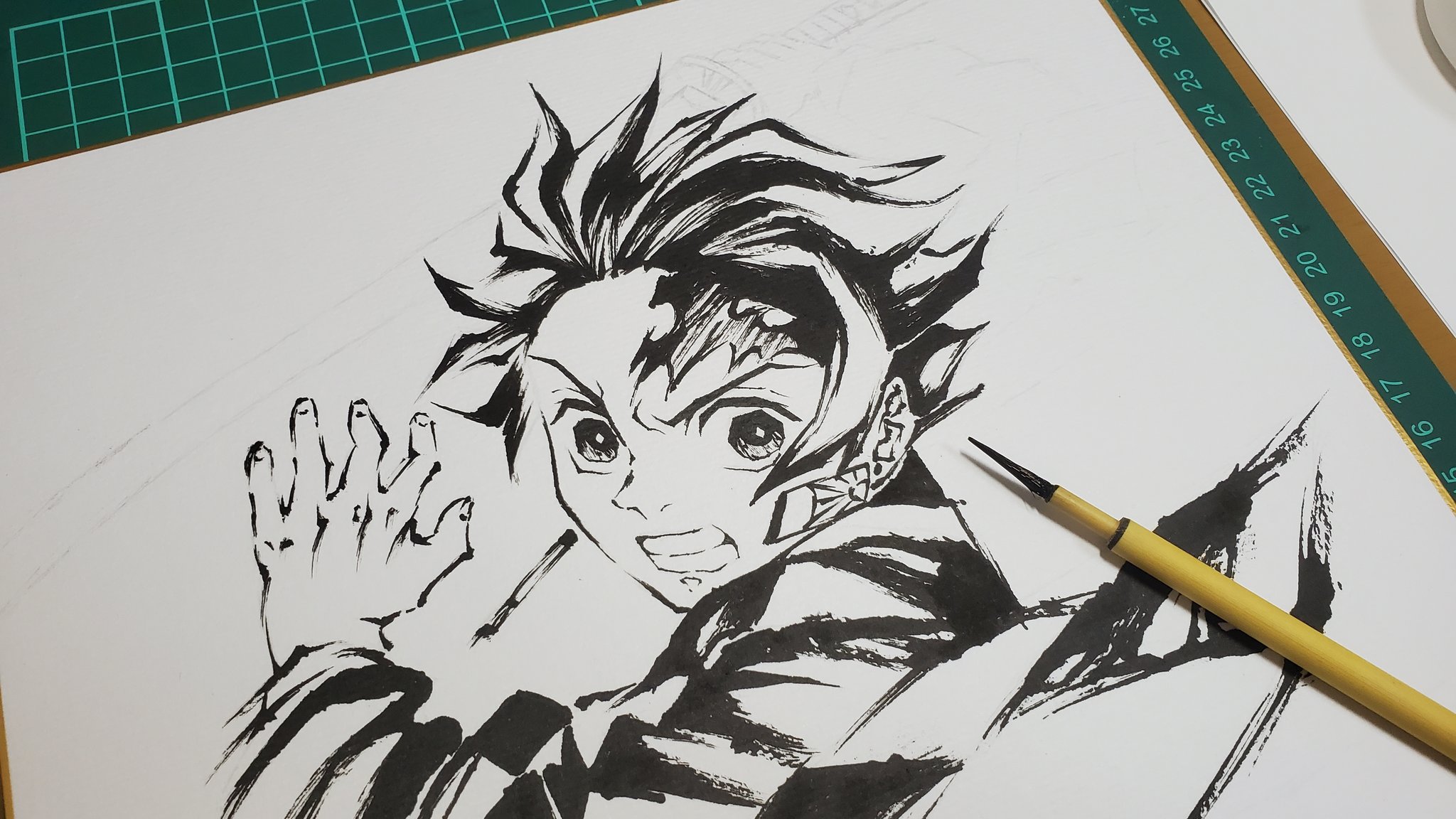 鬼滅の刃　墨絵 コレクション　竈門炭治郎　ラスト1点 中古 鬼滅の刃 墨絵コレクション 竈門炭治郎 アニプレックス 額