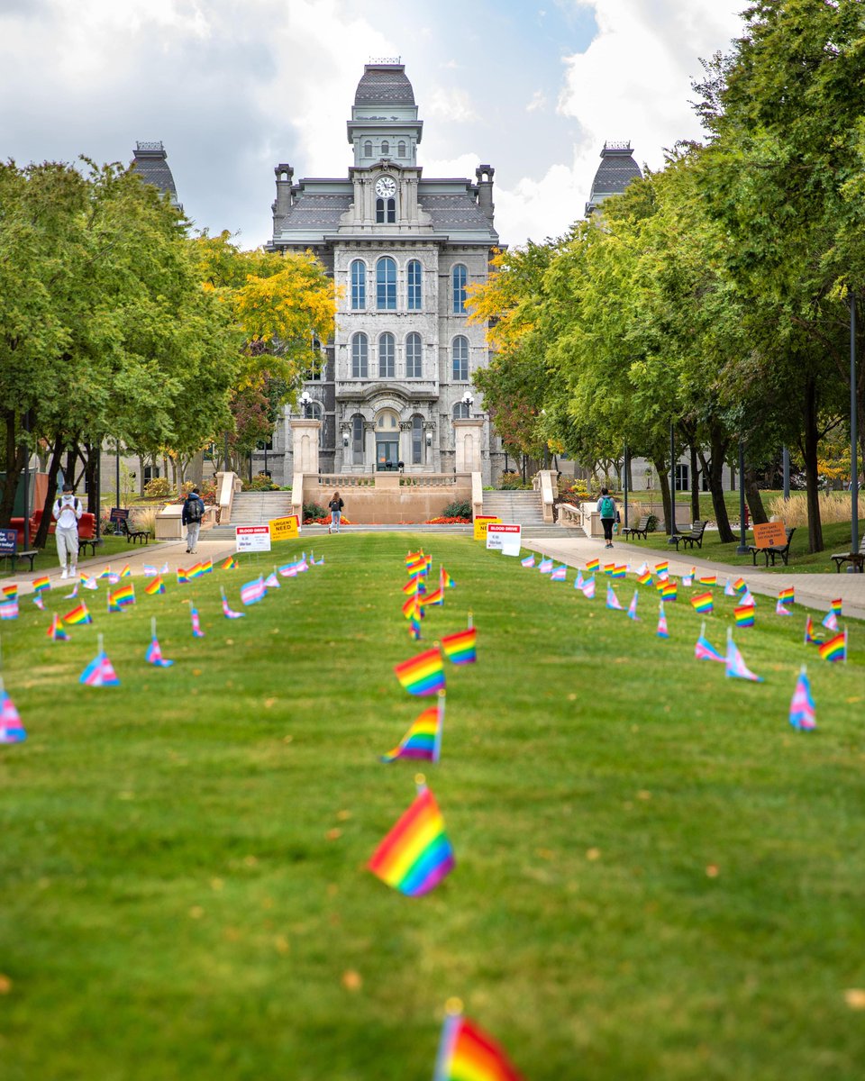 SyracuseU's tweet photo. Happy Pride Day! Today, and every day we celebrate all #OrangeLove 🏳️‍🌈 https://t.co/LVAu0tmjms