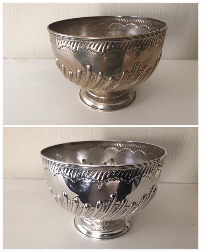 Years ago, when I was very young, my Dad acquired this small 1893 Rose Bowl with the same pattern on it as the #StanleyCup Each year we’d polish it up as the Finals began then toast the winners with a drink from it. It’s ready to go for 2021! #tradition #OdeToMyDad #gohabsgo