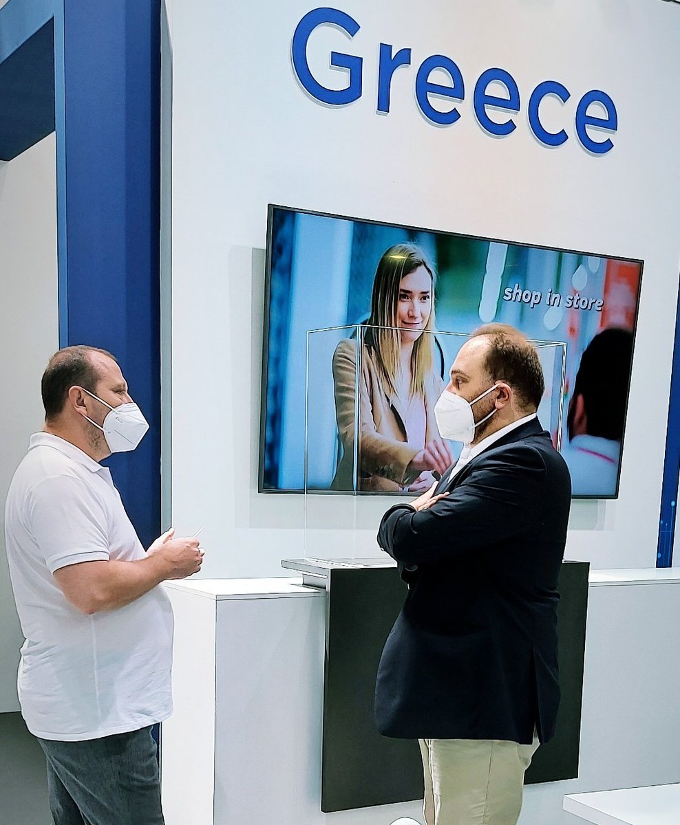 SEKEE_GR's tweet photo. Our VP, @makm, talking business. We are glad to see so much interest and to talk to so many people. Come over one and all, meet us at Hall 1.  

#innovation #sekee #mwc #mwc21 #barcelona #tech #technology #mobile #mobilecommunications #gsma #greeceadapts #gsma https://t.co/rSjTvf0Qci