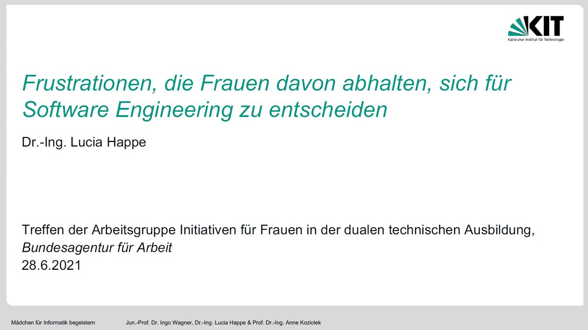 #Bundesagentur_für_Arbeit: Heute unser Vortrag für die Arbeitsgruppe „Initiativen für Frauen in der dualen technischen Ausbildung“
