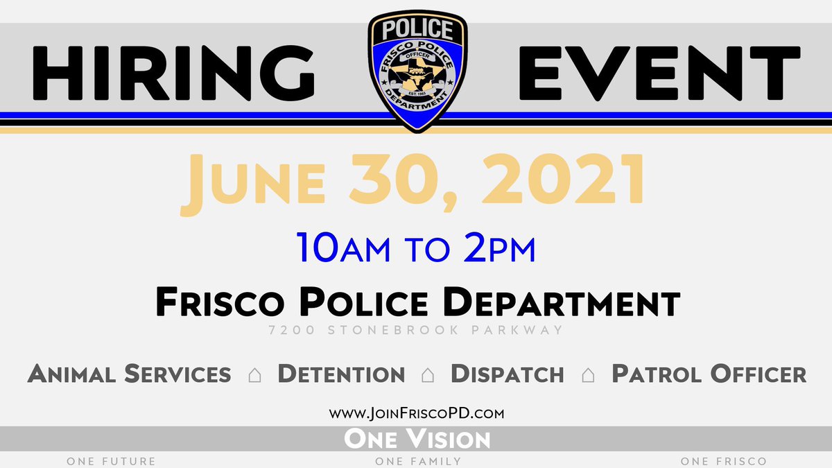 David Shilson (@friscopdchief) on Twitter photo If you are interested in working for a great city at a great department that offers plenty of opportunity- Join us this Wednesday! #Joinourteam #OneFamily <a href="/CityOfFriscoTx/">City of Frisco,Texas</a> <a href="/FriscoPD/">Frisco Police</a> If you are interested in working for a great city at a great department that offers plenty of opportunity- Join us this Wednesday! #Joinourteam #OneFamily <a href="/CityOfFriscoTx/">City of Frisco,Texas</a> <a href="/FriscoPD/">Frisco Police</a>