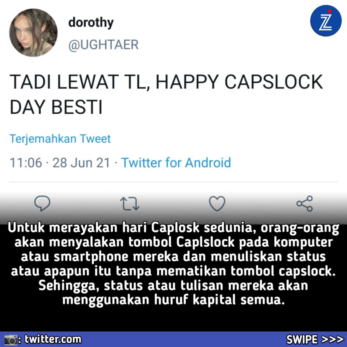 InfozoneTechno's tweet photo. Tepat hari ini Senin, 28 Juni 2021 adalah diperingatinya hari Casplock sedunia (International CAPSLOCK DAY)
.
📄: gamebrott,com
.
#technews #techinfo #techinformation #abouttech #abouttechnology #internationalcapslockday #capslockday #capslock #haricapslocksedunia #capslockjebol https://t.co/AAWeV2rBuJ