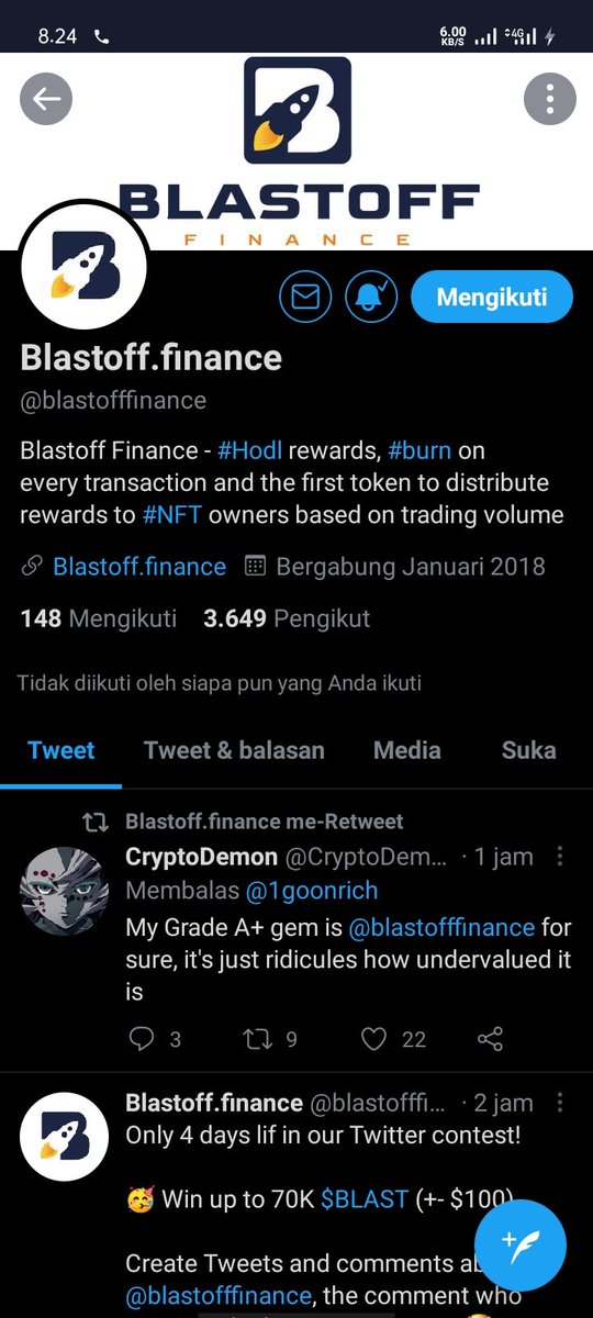 potatod_q's tweet photo. @blastofffinance Tg : @Sayabenar
#BSC  0x1242D0Eb452600d95532B011d2F103088c3E3a56 https://t.co/Du1JRhVO0k