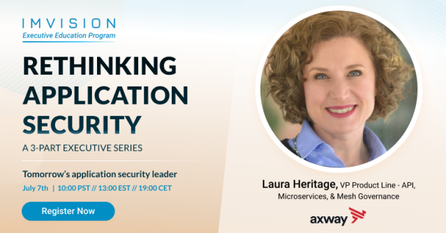 James_DeLuca's tweet photo. Sign up for @Imvision_tech’s webinar on July 7, 10 am PST / 1 pm EST / 7 pm CET: "Tomorrow's application security leader” with @Axway’s @heritagelaura, VP, Product Line - APIM Platform/#OpenBanking. #APIM https://t.co/fOYjYbIaZR https://t.co/bPLHgKURuV