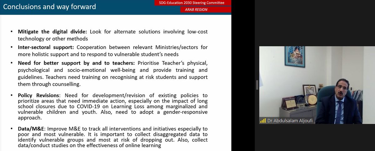 Education2030UN's tweet photo. Arab state representative at #GlobalCommittee for #education @UNESCO explains "TV has been strongest method for education in the region during the pandemic. Now need to work on digital, support teachers, policy &amp; data" 
@Abegsorg @aljoufsalam @UNESCOBEIRUT
https://t.co/j1BGafnw7q https://t.co/tnwOVfkiGM