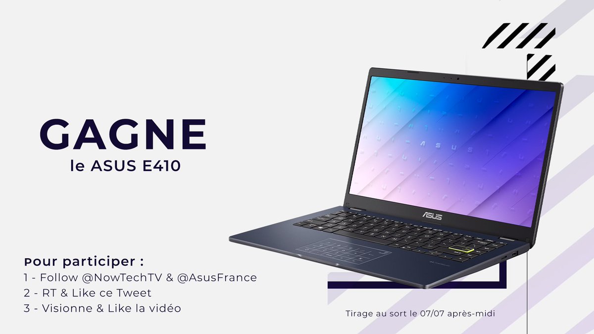 NowtechTeam's tweet image. 🎁#CONCOURS🎁

Gagne le ASUS E410 !

Pour participer :

👉Follow @NowTechTV &amp;amp; @AsusFrance 
👉RT &amp;amp; Like ce Tweet 
👉 Visionne &amp;amp; Like la vidéo : youtu.be/AHiJfuZZDlw

⏳ Tirage au sort le 07/07 après midi !