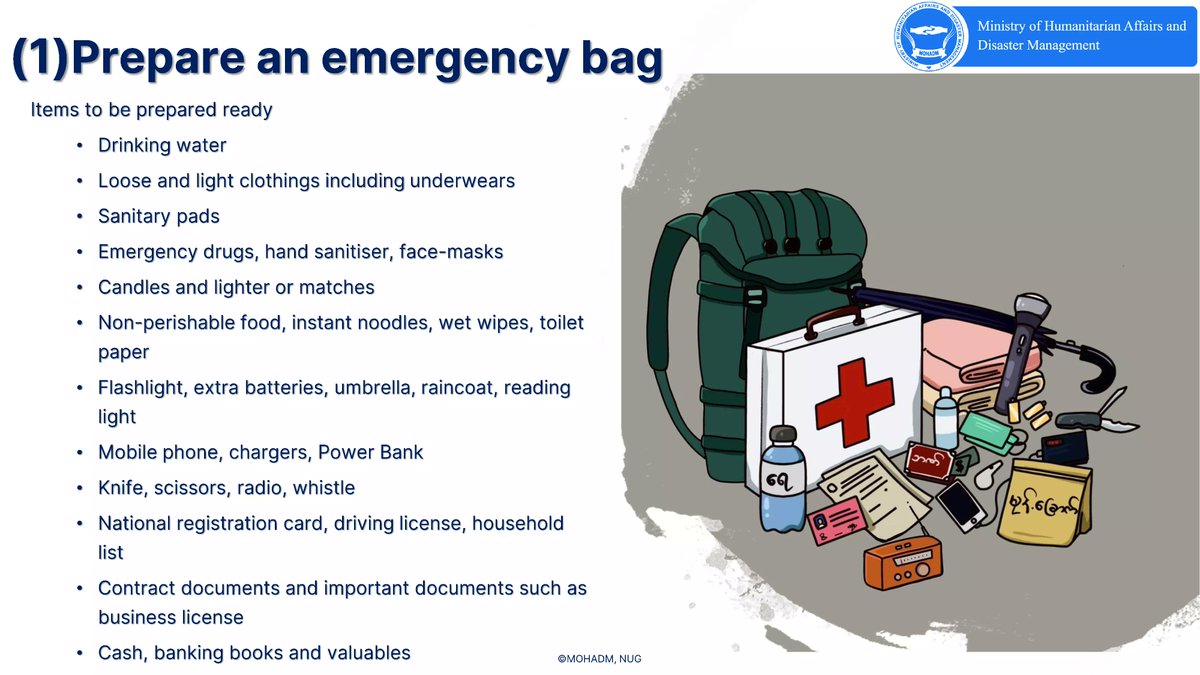 mohadmNUG's tweet photo. .@mohadmNUG has published the facts needed to follow for household level preparation of a disaster in Myan-Eng version. Both versions can be downloaded in ministry's website. 
Thread (1/2)
#WhatsHappeningInMyanmar https://t.co/FFvdbQ8yof