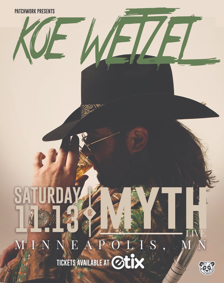 MythLive's tweet image. JUST ANNOUNCED: @KoeWetzel will be live at The Myth 11/13! Tickets on sale this Friday. bit.ly/3y05XRV