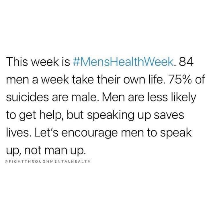 #menshealthweek #codegreencampaign #SuicideAwareness