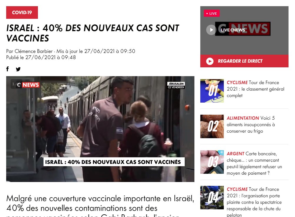DIMENSION_YT's tweet image. 🔸 Petit thread sur pourquoi 40% des nouveaux cas en Israël sont des gens vaccinés 🔸

⬇️⬇️⬇️