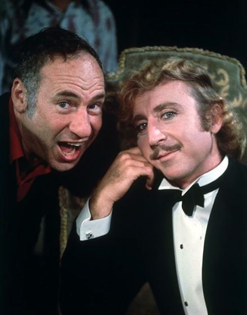 A very happy 95th birthday to Mel Brooks. Pictured here with Gene Wilder on the set of Young Frankenstein, 1974. 