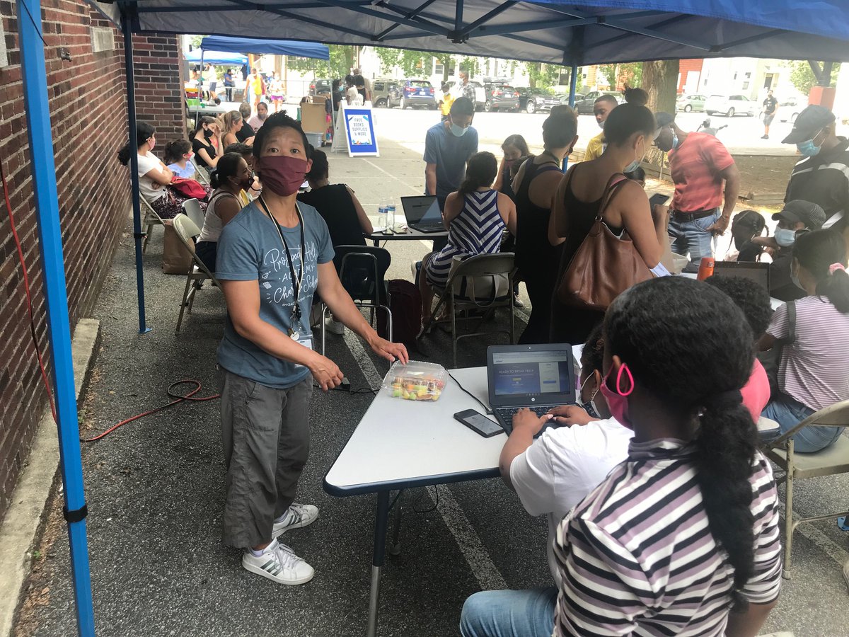 PHACharter's tweet photo. Thanks to all who came to our Summer Kick-Off Vaccine Drive on Saturday! Volunteers & staff assisted families in completing school registration & distributed free uniforms, books, & supplies, while our partner @Curative gave COVID vaccinations.
#EdThatAddsUp #PHAmily #GetTheVax https://t.co/PogogiuKhc