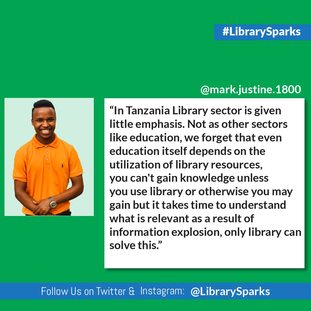 library_sparks's tweet image. #UZI

In Tanzania Library is given little emphasis. Not as other sectors like education, we forget that even education
itself depends on the utilization of library
resources, you can&apos;t gain knowledge unless... 

#librarysparks