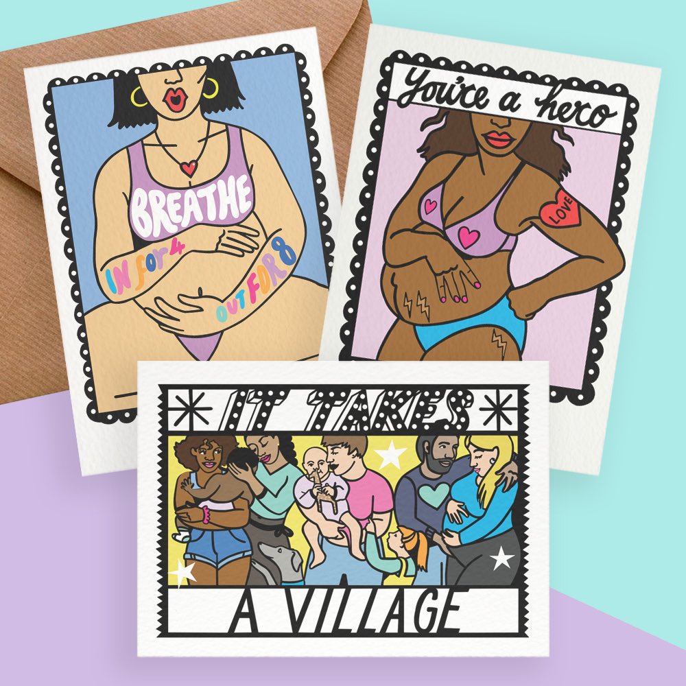 LOVE this collab between <a href="/theposbirthco/">The Positive Birth Company (Media)</a> x <a href="/PoppyChancellor/">Poppy's Papercuts</a> > a new range of cards to send love and support in the post to those navigating pregnancy + parenthood. 

Love the design work. Ordering many. 

#illustration #design #papercuts #cardrange