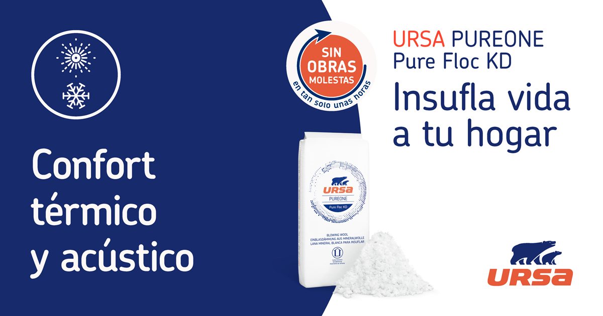 URSAiberica's tweet photo. Esta semana queremos mostrarte las ventajas de nuestra lana mineral para insuflar #URSAPUREONE #PureFlocKD, una solución natural, sostenible, reciclable y muy duradera. ¡Sigue el hilo! https://t.co/7ZwLWWEEvx