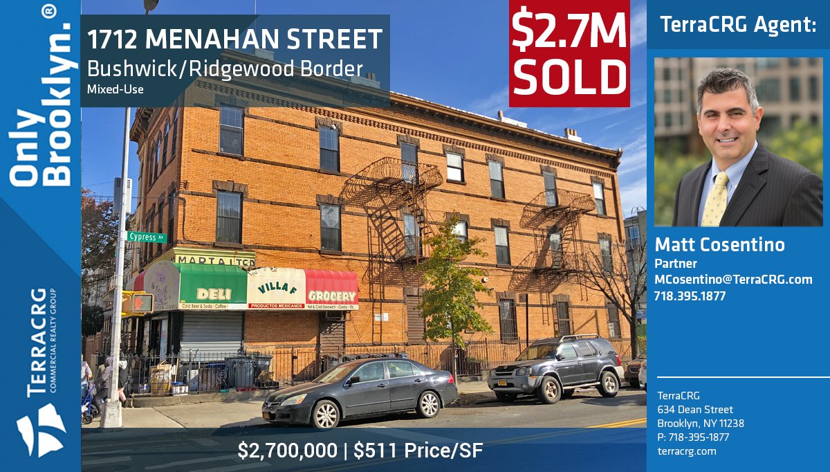 TerraCRG's tweet photo. Mondays can be tough...if you don't have a Matt Cosentino, @cosentinobkny,  in your team. Congrats to Matt on his recent $2.7M sale, and thank you for setting the mood for the rest of the week.

#onlybrooklyn #brooklyn #RealEstate #sold #ridgewood #bushwick #HappyMonday https://t.co/U5pW6mKrs4