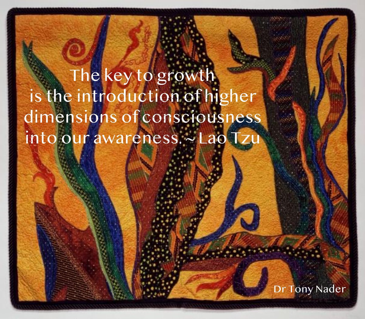 DrTonyNader's tweet image. Our body is an instrument, itself made of patterns &amp;amp; networks of consciousness that appear as the structure that we call our ‘self’. This structure allows specific aspects of consciousness to be expressed &amp;amp; to develop to higher states drtonynader.com 
Art: Gwendolyn Magee