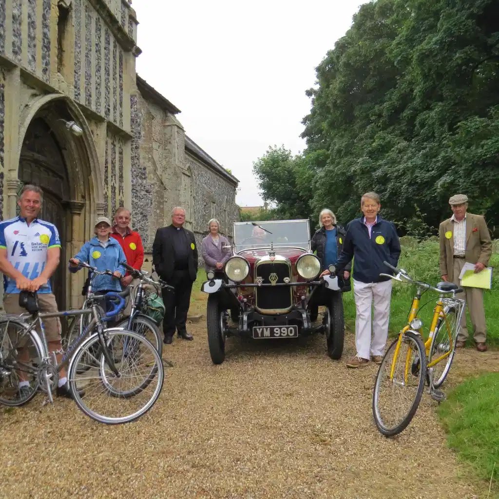 SHCTBikeRide's tweet photo. Today we launched Suffolk Churches Ride and Stride and Pedal and Drive 2021! Bill Turnbull came to help - and a car called Belinda https://t.co/PphiGMnTOM @RideandStride https://t.co/PoTYFa6eNv