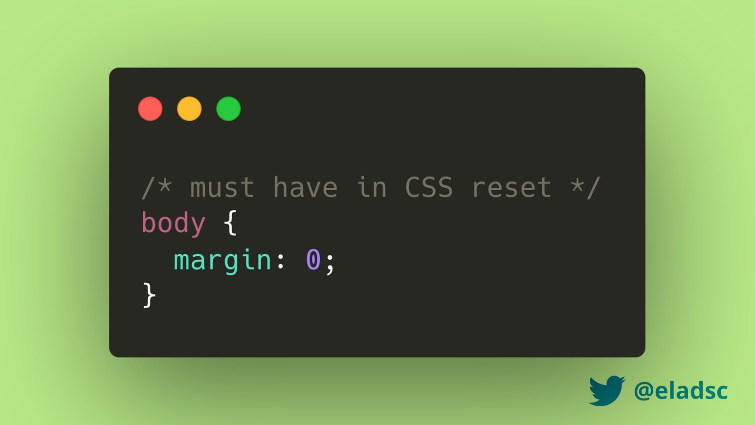 Elad Shechter on X: "🤔 Annoying things in #CSS - Chapter 2 The default ' margin' property value on the <body> #HTML element is '8px'. Never saw a real case that this is Elad Shechter on X: "🤔 Annoying things in #CSS - Chapter 2 The default ' margin' property value on the <body> #HTML element is '8px'. Never saw a real case that this is