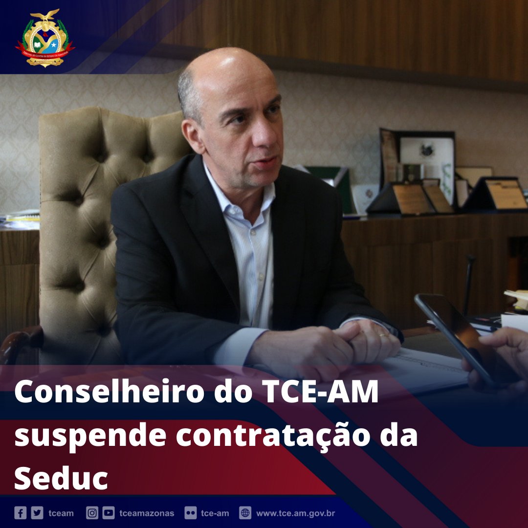 Tceamazonas's tweet photo. O conselheiro-ouvidor do TCE-AM, Érico Desterro, suspendeu, por meio de medida cautelar, uma contratação da Seduc realizada por meio de pregão eletrônico.

Leia mais no site do TCE-AM

#tce #tceam #ouvidoria #auditoria #tceamazonas  #ecp #redetce #redecomunicacao #seduc https://t.co/3M6j6QhhPg