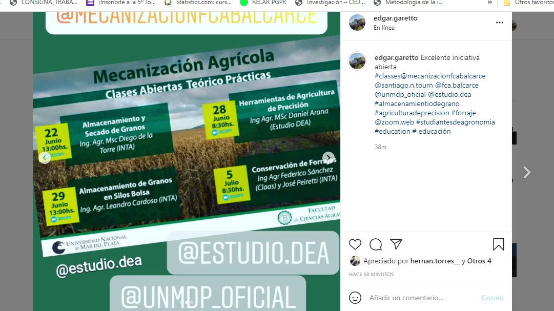 Excelente iniciativa de las Clases abiertas de la <a href="/MUnmdp/">Mecanización Agrícola FCA Balcarce-UNMdP</a>  <a href="/fcabalcarce/">FCABalcarce - UNMDP</a> gracias a <a href="/SantiagoTourn/">Santiago Tourn</a> <a href="/PedroPlatz/">Platz Juan Pedro</a>