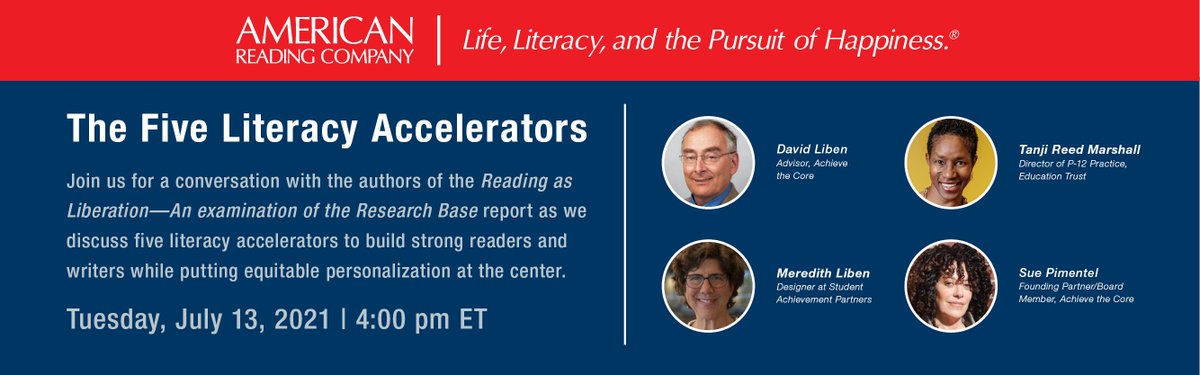 AmericanReading's tweet image. How do we make literacy instruction more effective for ALL students?

Join the discussion with the authors of "Reading as Liberation—An Examination of the Research Base" on 7/13! @Remarsh76, @LibenDavid, @MJLiben, &amp;amp; Sue Pimentel

Register here: bddy.me/3jiFMlv