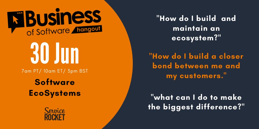 bosconference's tweet image. When you hear &quot;#SoftwareEcosystem&quot; there are many questions that come to mind. This Wednesday at 15:00 BST BoS brings you a chance to air those questions and learn about building an ecosystem thanks to an online live case study and Q&amp;amp;A. Join in the fun:  buff.ly/2S3l8dY