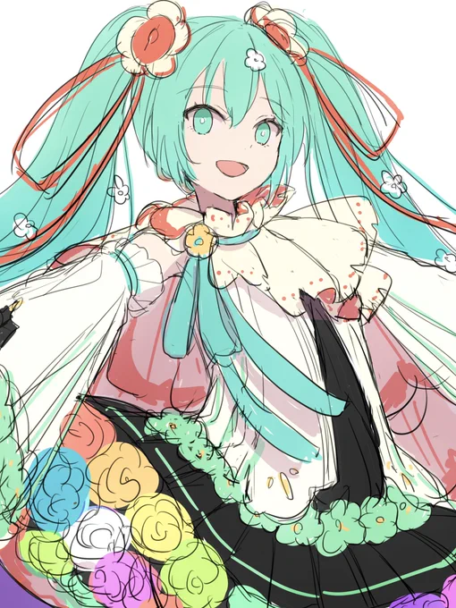 ミク神のお顔を描きたくなったので 