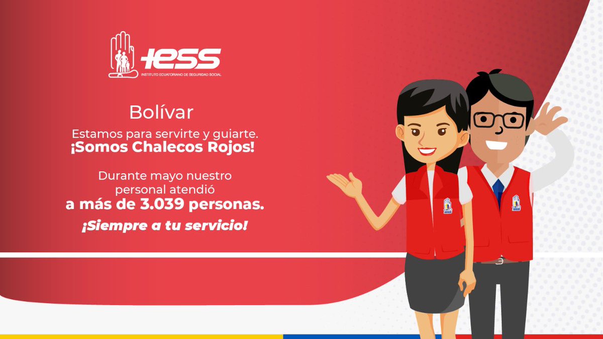 IESS_Loja's tweet photo. Nuestro objetivo es brindarte el mejor servicio a través de una atención óptima y cálida. Trabajamos, día a día, por y para los asegurados. Somos @ChalecoRojoIESS y desde @IESS_Bolivar te esperamos para solventar tus requerimientos.

#IESSiempreATuServicio https://t.co/oEzGJrPQEx
