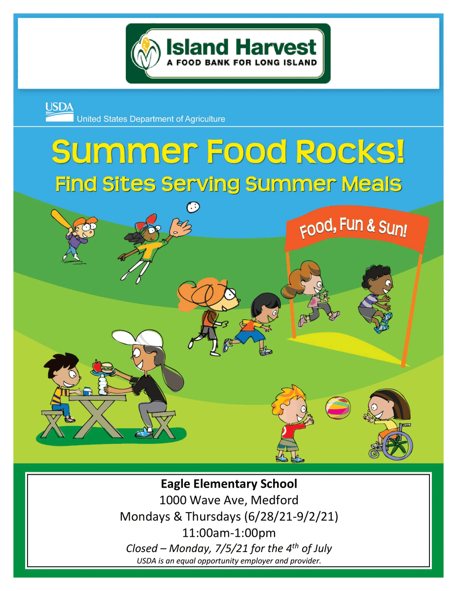 IslandHarvest's tweet photo. TODAY in Medford- Our Summer Feeding Program begins! Kids and Teens under 18 will receive a breakfast and a lunch, as well as a box of produce! 🥦🥬

11AM-1PM at Eagle Elementary School
1000 Wave Avenue Medford NY

#Summerfeedingservice #longisland #suffolk #LISummer #mutualaid https://t.co/Rm7VxfA1mS
