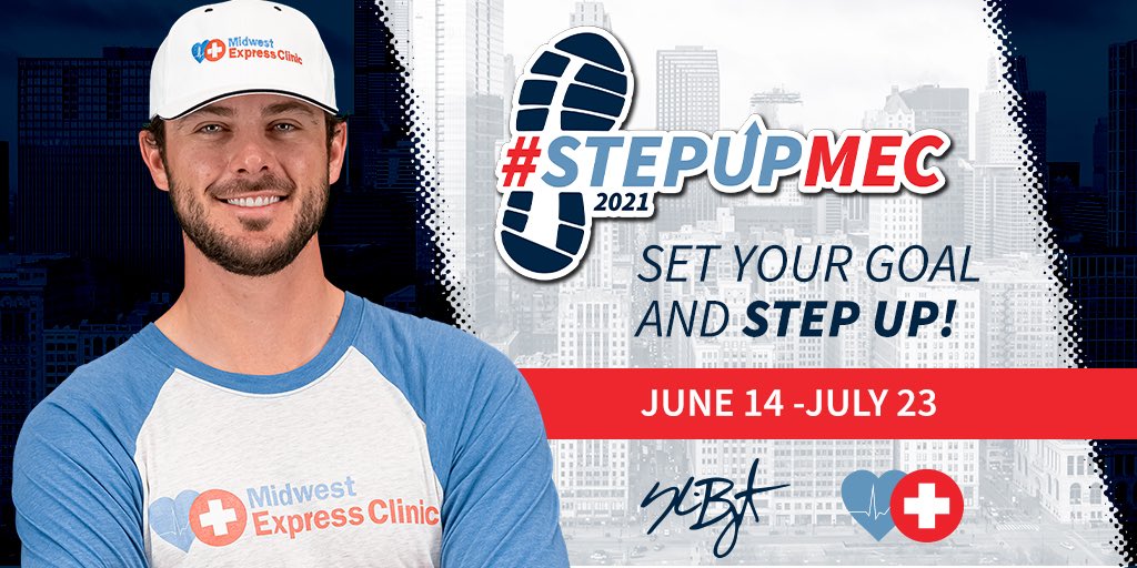 Kris Bryant on X: Excited to help kick off the “Step Up with Midwest  Express Clinic” challenge. Set your personal step goal & post a photo  of you and your friends working