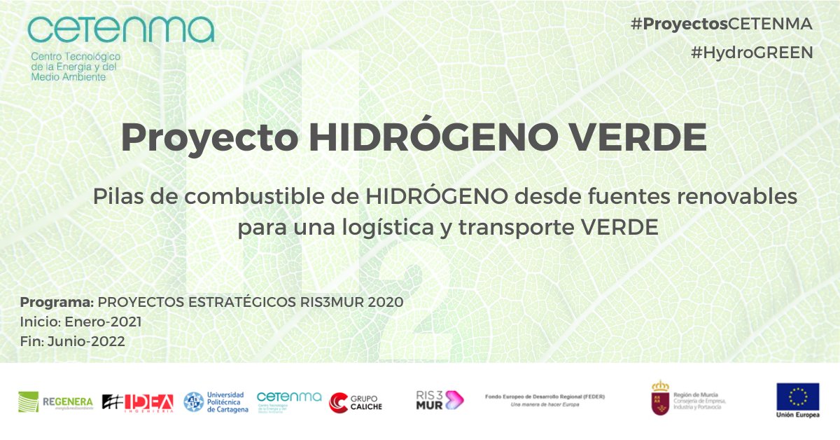 CETENMA's tweet photo. 🔋 #HIDROGREEN | Nuestro proyecto #HydroGREEN estuvo presente el pasado 25/06 de la mano de @REGENERA_ESE en el webinar de @AHMUR_H2 sobre "Oportunidades empresariales para la @regiondemurcia que ofrece el #HidrógenoVerde"
👨🔬👩⚕️ 5 socios
🗓️⏳ 18 meses
#RIS3 #RIS3Mur #FEDER https://t.co/MSgodfkn5R