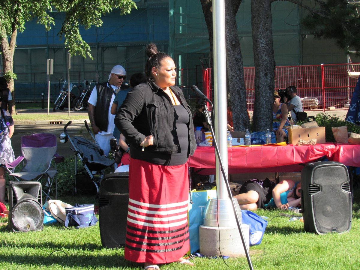 apaulagetics's tweet photo. We Are Not A Secret Anymore rally to honour and remember the Indigenous children who lost their lives at residential schools. June 27, 2021 at the Legislature Grounds. Organized by Chubby Cree. #yeg #yegdt #indigenous #everychildmatters #indigenouslivesmatter #residentialschool https://t.co/63FLvvwe3E