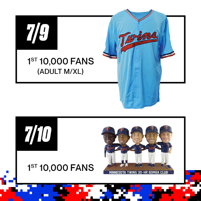 Twins's tweet photo. RT for a chance to win 4 tickets to our game on July 5th vs CWS!

Join us for Welcome Back Week as we celebrate 100% capacity at Target Field! #MNTwins