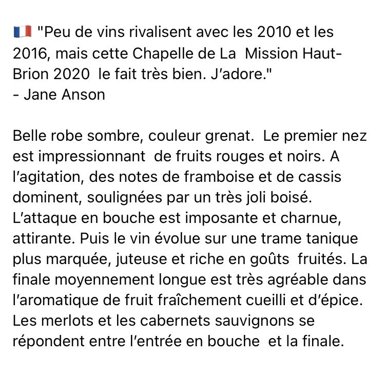 #Primeurs2020 : Château #LaMissionHautBrion by #JaneAnson for #Decanter