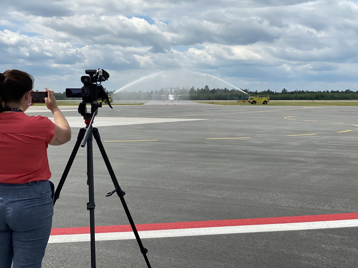 yfcairport's tweet photo. It’s always exciting to welcome a new route, but we have to be honest… this one’s extra special. @PALAirlines has landed their very first direct flight from Newfoundland to YFC! Welcome to #Fredericton! https://t.co/tDp4eiABq5