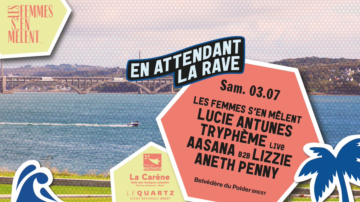 #FESTIVAL @astropolis à #Brest nous invite pour une soirée ce samedi 3 juillet pour "En attendant la Rave" avec <a href="/LucieAntunesOff/">Lucie Antunes</a> <a href="/anethpenny/">Aneth</a> <a href="/Trypheme_/">Tryphème</a> Aasana B2B Lizzie
+ d'infos 👉 bit.ly/Brest_EnAttend…
