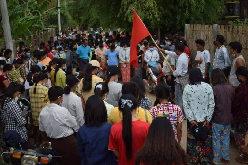 Strike of Salingyi Tsp marking as the 110th day of anti dictatorship protest. #WhatsHappeningInMyanmar  #June28Coup  #RecognizeNUG