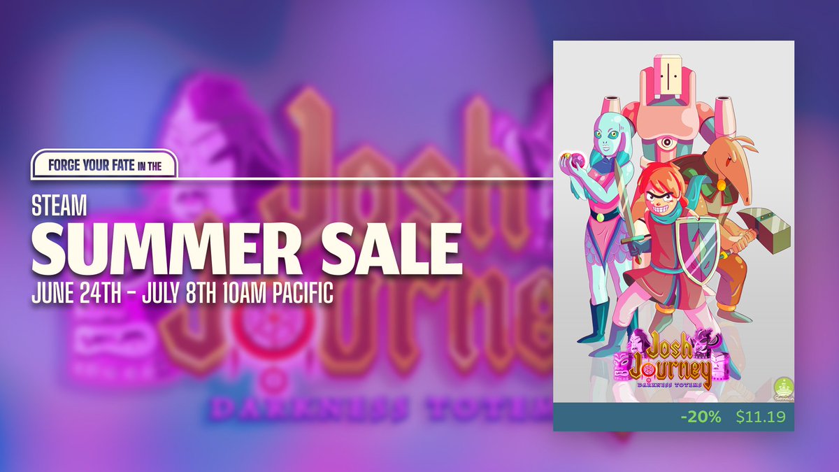 #Steam Summer Sale! #JoshJourneyGame 20% OFF! Just check it out!

store.steampowered.com/app/1383280/Jo…

#indiegame #indiedev #gamedev #indiedevhour #indieworld #indieworldorder