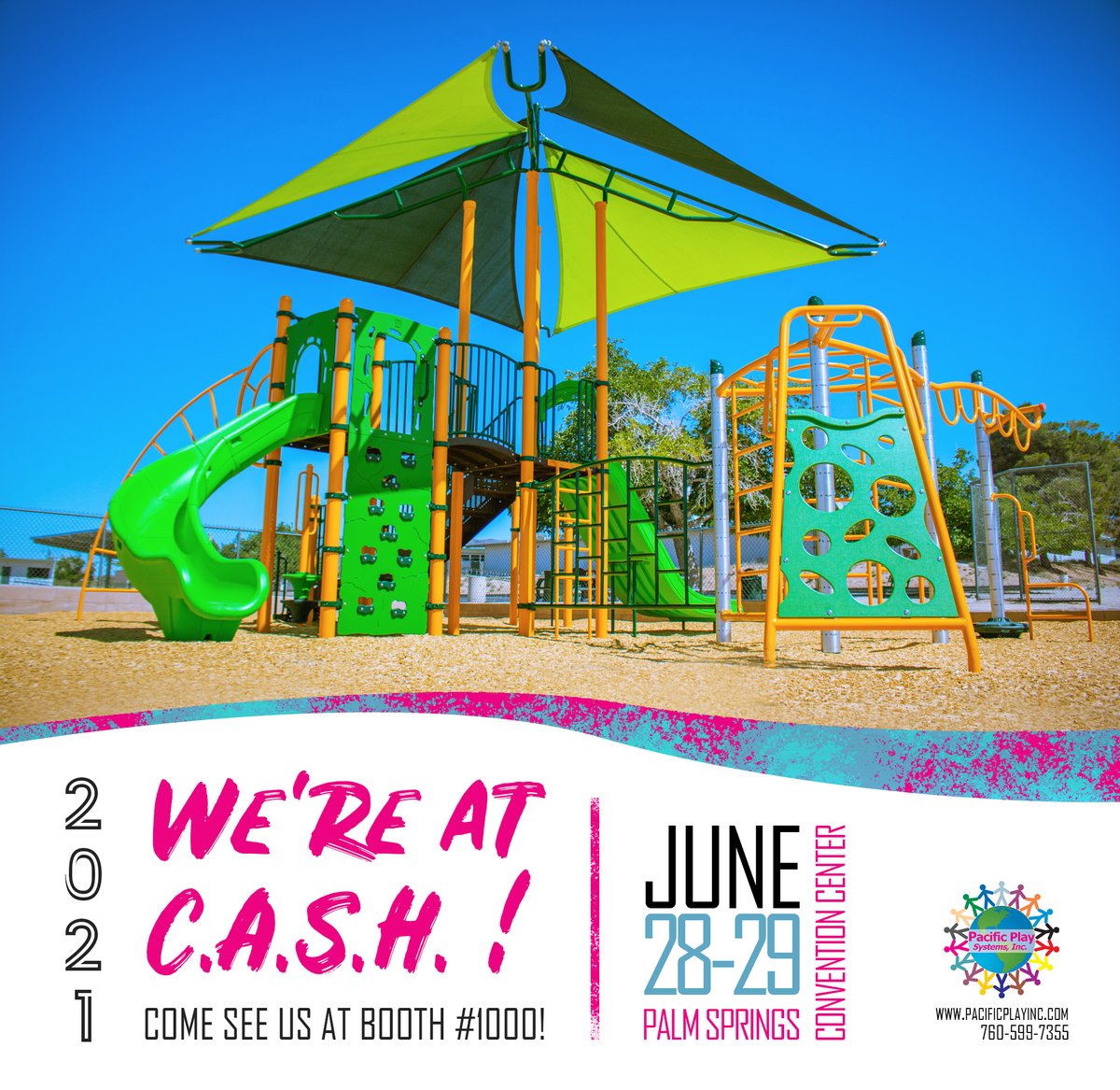 pacificplay's tweet photo. As a member of C.A.S.H (Coalition for Adequate School Housing), Pacific Play Systems will be having an exclusive booth so you can come meet with us, chat, check out our products, and so much more!
Please come say hi at booth #1000 between June 28-29. https://t.co/cAtY2Frwrb