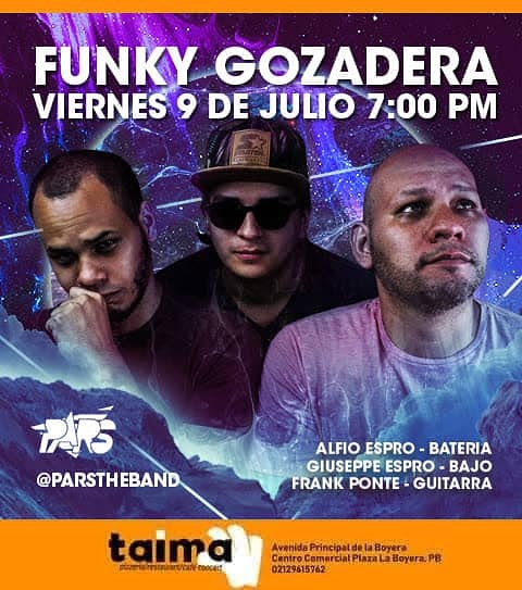 Estamos felices de invitarlos el viernes 09 de julio a <a href="/taimarestaurant/">TAIMA RESTAURANT</a> para pasar una noche llena de funk en la que podemos vacilar y encontrarnos nuevamente en vivo después de tanto tiempo!
.
Medidas de Bioseguridad, musiquita, pizzas y birras. Pa qué más? 🤭
.
Los esperamos!!
