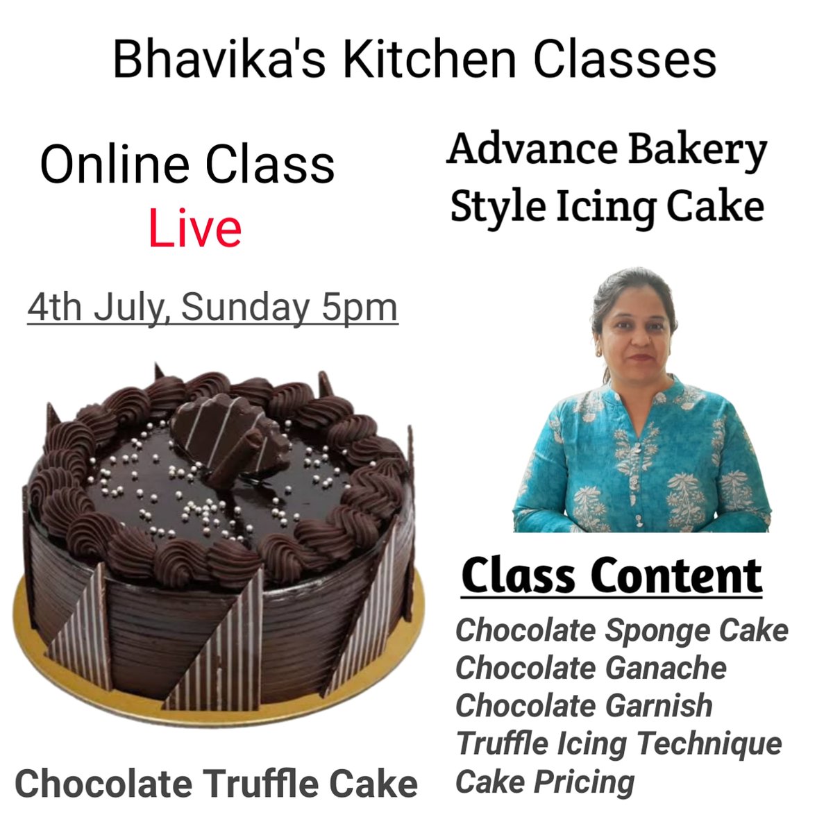 bhavikaskitchen's tweet photo. Advance Bakery Style Icing Cake Class
This is an eggless session 
This session will be 2 hrs long
The recording of the session will be available to participants for 1 month
pdf Notes will be provided
Price - 250
For registration Contact us on WhatsApp 👇
https://t.co/Tg1yvWluKm https://t.co/o2L58zjPWU