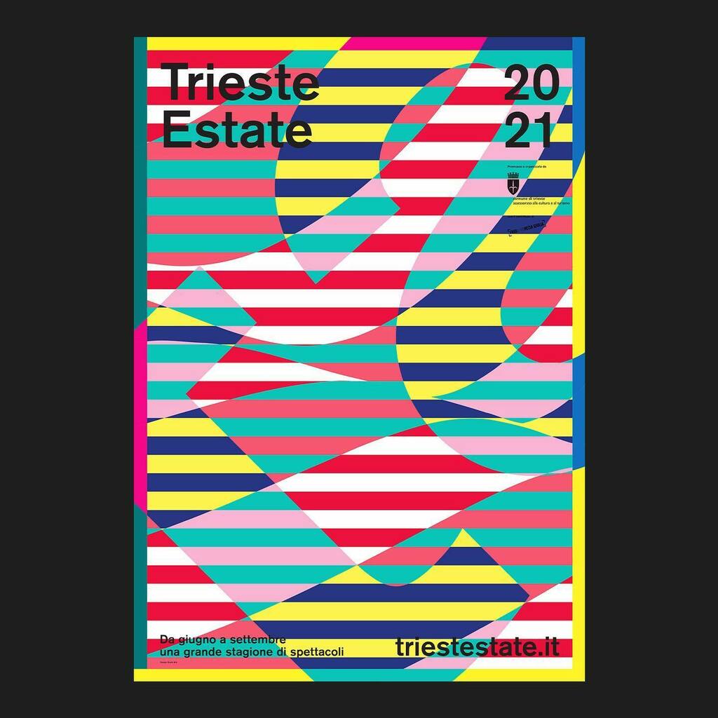 Trieste Estate, the summer festival of the beautiful maritime city of Trieste, is BACK 🦀🧴⛵️ with over 120 events, from theatre to concerts and cinema. Enjoy the summer! 🛶🚣⛵️
Trieste Estate 2021 Poster, 70 x 100 cm (series of 3), for the City of Tries… instagr.am/p/CQq1zlerMam/